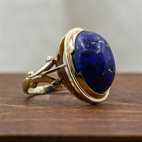 handmade  lapis lazuli ring pippin vintage jewelry