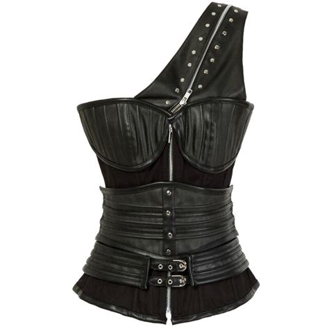 steampunk gothic clothing women black leather sexy plus size overbust