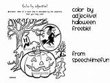 Halloween Adjective Color Freebie Fun Speech Grab Comment Please If sketch template