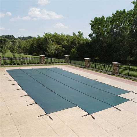 blue wave products    rectangular mesh  ground pool safety cover     center