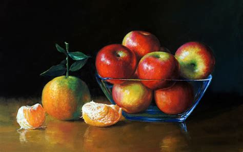 배경 화면 예술 회화 사과와 오렌지 1920x1200 hd 그림 이미지