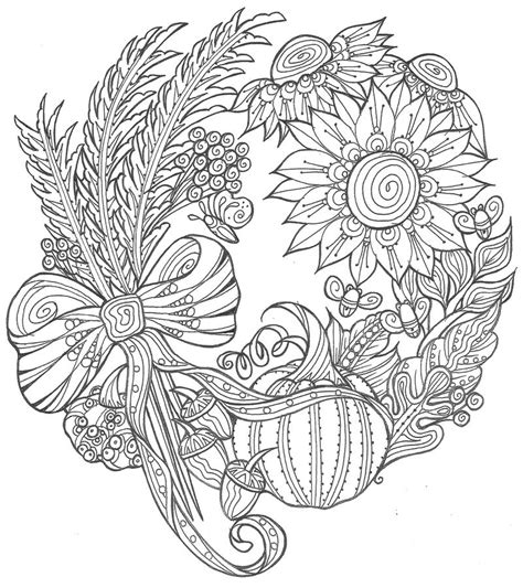 harvest fall wreath coloring page  favecraftscom