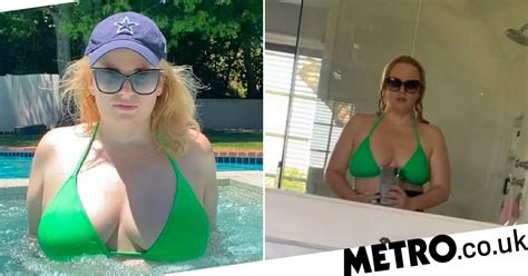 rebel wilson serves ‘mermaid vibes in green bikini as she hits pool