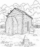 Coloring Cabin Log Lincoln Abraham Pages Printable Woods Drawing Cabins Logs Sketch Clipart Supercoloring Kids Color Adult House Colouring Sheets sketch template
