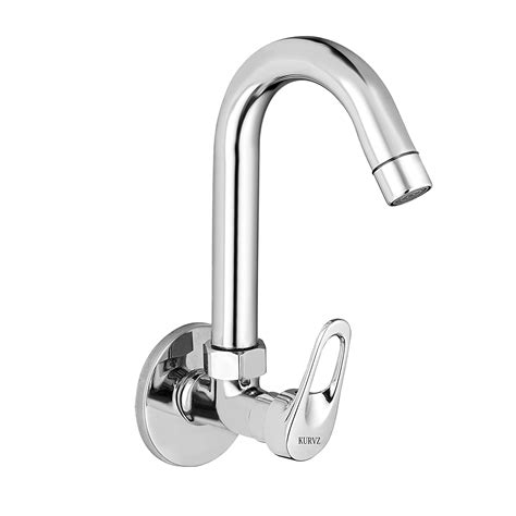 kurvz brass ocean sink cock handle with swivel spout with flange and