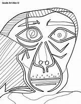 Picasso Pablo Colouring Kandinsky Picasso1 Doodle Zentangle Mediafire Cubismo Famosos Cubism sketch template