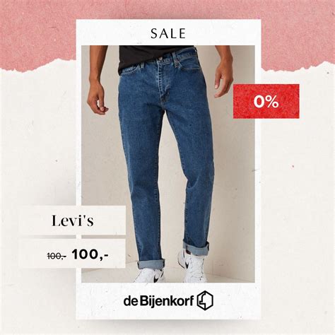 levis  straight leg jeans met medium wassing indigo de bijenkorf levis jeans jeans levis