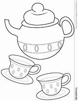 Coloring Teacup Tea Cup Pages Printable Kids Teapot Party Coffee Book Useful Beast Color Beauty Print Getcolorings Girls Dreamstime Stock sketch template
