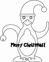 Coloring Penguin Merry Stationary sketch template