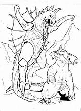 Godzilla Kaiju Ultraman Lineart sketch template