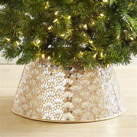 gold silver mosaic tree collar unique christmas decorations gold