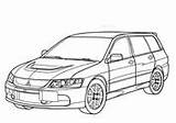 Mitsubishi Lancer Evolution Coloring Pages Evo Wagon Gt Drawing Sketch Printable Kids Galant Colt Cartoon Dot sketch template