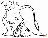 Coloring Dumbo Pages Shy Printable Drawing sketch template