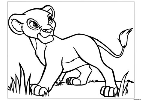 coloriage simba dans le roi lion  hakuna matata jecoloriecom