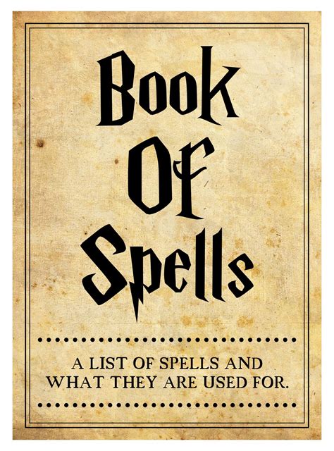 harry potter spell book printable printable blank world