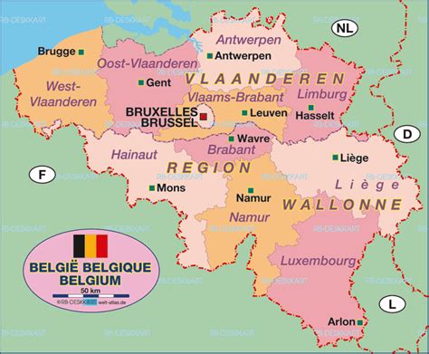 map  belgium politically country welt atlasde