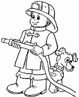 Coloring Firefighter Jobs Pages Kb Fireman Dog sketch template