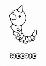 Weedle Coloring Pages Pokemon Printable Cute Collection sketch template