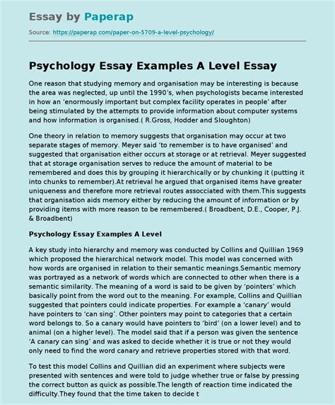 psychology essay examples  level  essay