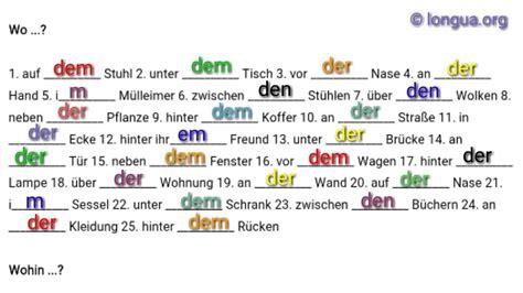 uebungen deutsch lernen wo wohin dativ oder akkusativ