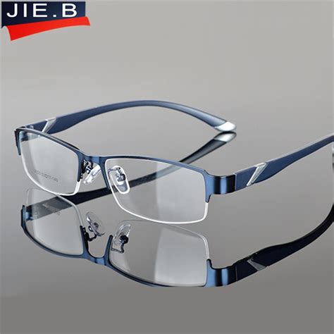 half rim eyeglasses frame men computer optical eye glasses spectacle