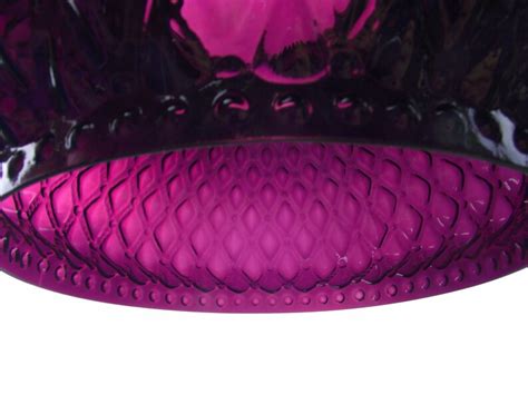 Antique Purple Amethyst Glass Fenton Quilted Parlor Lamp Shade Etsy