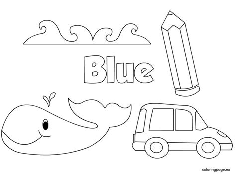 color blue coloring page preschool colors color blue