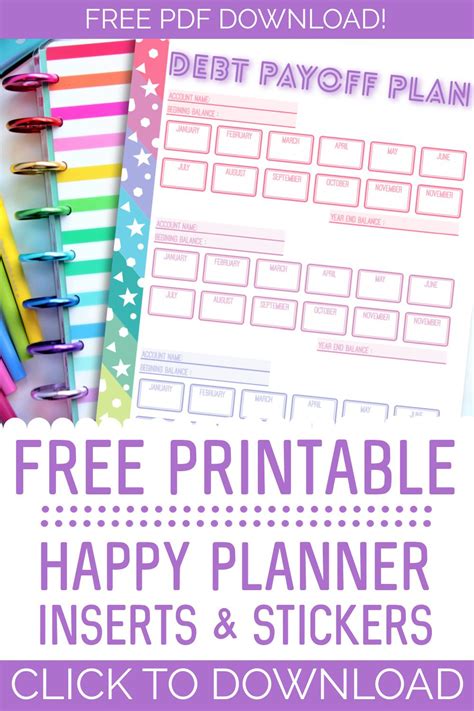 printable planner inserts   size planner planner