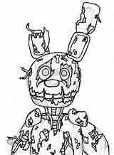 Fnaf Springtrap Coloring Pages Nights Spring Five Freddys Trap Printable Color Sheets Print Getcolorings Colorings Result Template sketch template