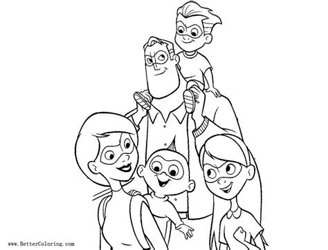 incredibles  coloring pages family characters  printable