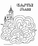 Maze Mazes Kids Printable Castle Coloring Pages Worksheets Print Activity Games Worksheet Channel Puzzle Castle2 Fairy Rainbow Halloween Solving Magic sketch template