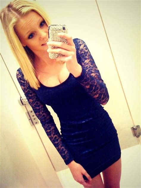dress navy lace blonde hair self shot lace sleeves