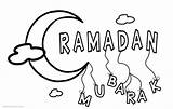 Ramadan Coloring Drawing Pages Simple Kids Printable Color Print sketch template