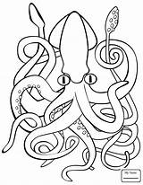 Squid Coloring Giant Kids Drawing Pages Octopus Printable Print Getdrawings Mollusks Evil Paper Categories sketch template