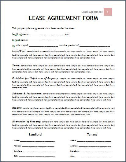 lease agreement form  images lease agreement rental agreement