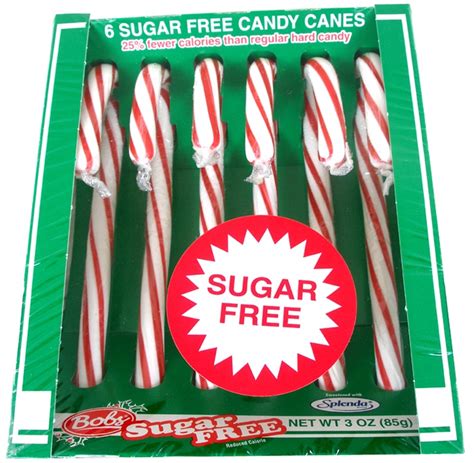 bob s sugar free candy canes there are 6 wrapped 5 1 2 sugar free