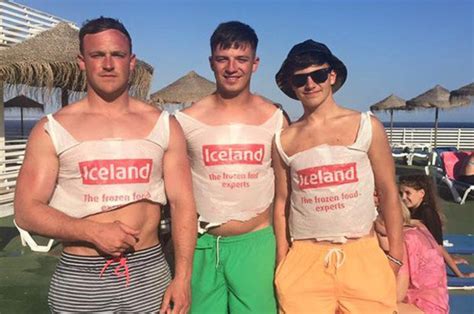 Wales Fans In Magaluf Wear Iceland Plastic Bags To Show