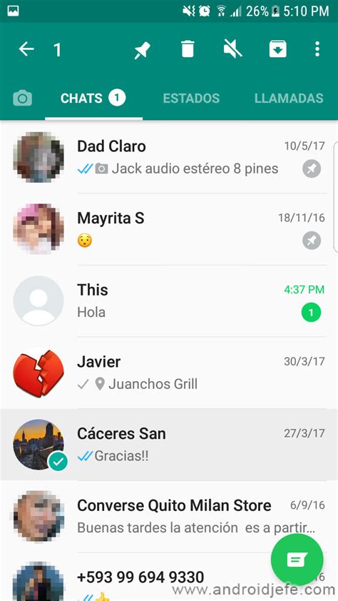 cómo fijar un chat en whatsapp android jefe
