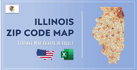 illinois zip code map  population list  excel