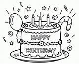 Birthday Coloring Happy Pages Printable Cake Print sketch template