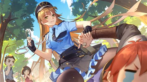 Wallpaper Anime Girls Original Characters Police Women