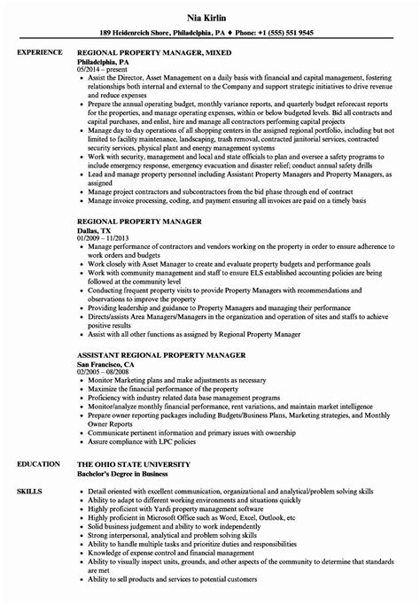 commercial property manager resume sample