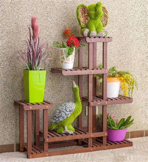 buy classic bench type wooden flower stand solid wood diy flowers