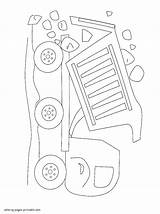 Dump Truck Coloring Pages Cutouts Simple Little Kids Printable Template sketch template