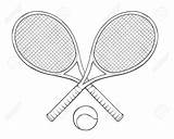 Tennis Ball Racket Drawing Court Sketch Rackets Tenis Crossed Getdrawings sketch template