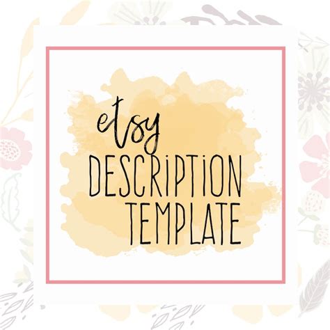 etsy description template etsy product template etsy  etsy