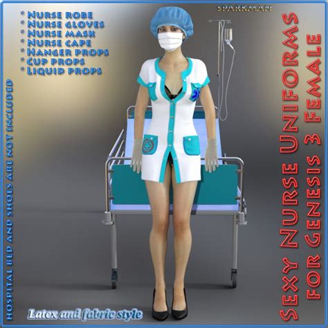Sexy Nurse Uniform For Genesis 3 Female S Clothing For