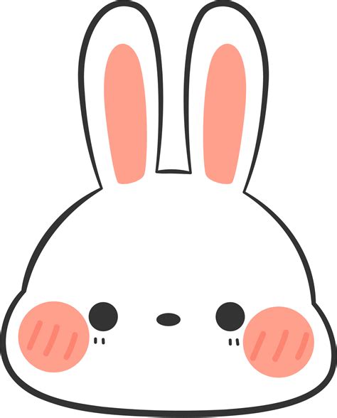 cute rabbit head cartoon element  png