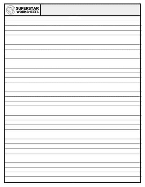 blank writing paper superstar worksheets