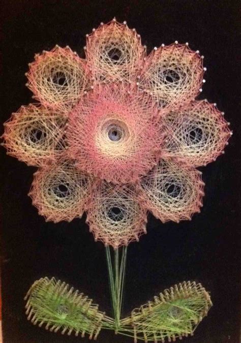 stringart flower string art flower string art embroidery pin art